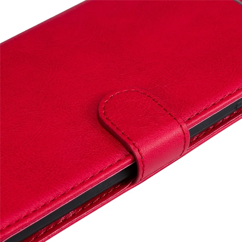 Shockproof Stand Case for Huawei nova Y61 4G / Enjoy 50z 4G Solid Color PU Leather Wallet Cover with Strap - Red