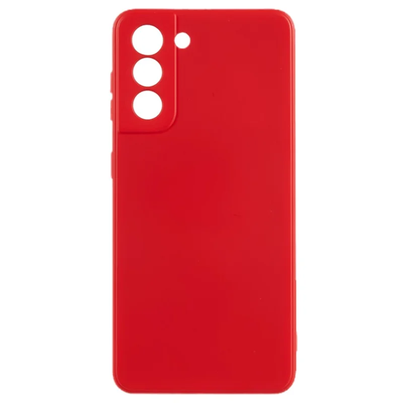 Para Samsung Galaxy S21 4G / 5G Carcasa trasera de TPU Forro de fibra Carcasa de teléfono celular con superficie de goma - Rojo