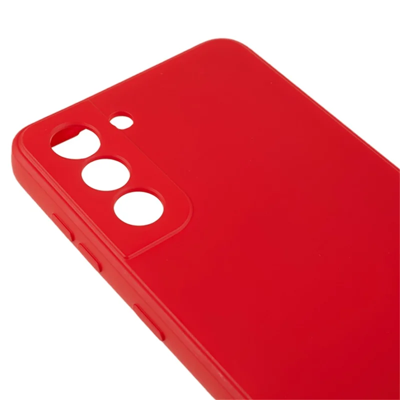 Para Samsung Galaxy S21 4G / 5G Carcasa trasera de TPU Forro de fibra Carcasa de teléfono celular con superficie de goma - Rojo