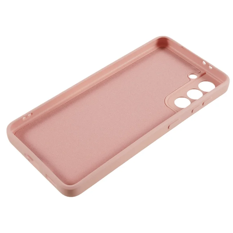 Para Samsung Galaxy S21 4G / 5G Carcasa trasera de TPU Forro de fibra Cubierta de teléfono celular de goma - Rosa