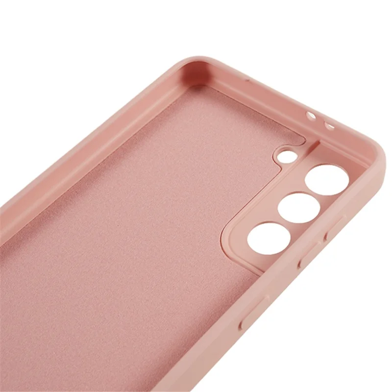 Para Samsung Galaxy S21 4G / 5G Carcasa trasera de TPU Forro de fibra Cubierta de teléfono celular de goma - Rosa