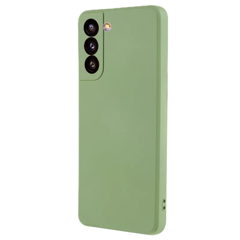 For Samsung Galaxy S21 4G / 5G Back Shell TPU Case Fiber Lining Rubberized Cell Phone Cover - Bean Green