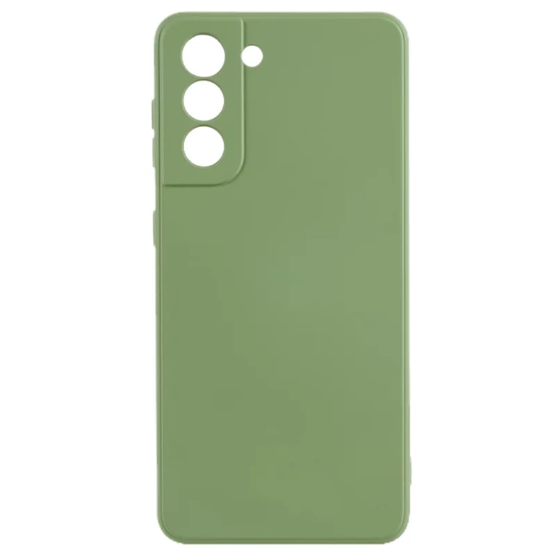 For Samsung Galaxy S21 4G / 5G Back Shell TPU Case Fiber Lining Rubberized Cell Phone Cover - Bean Green