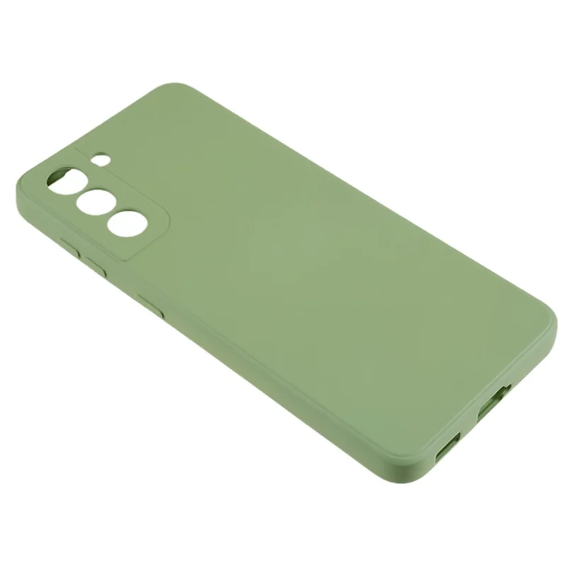 For Samsung Galaxy S21 4G / 5G Back Shell TPU Case Fiber Lining Rubberized Cell Phone Cover - Bean Green
