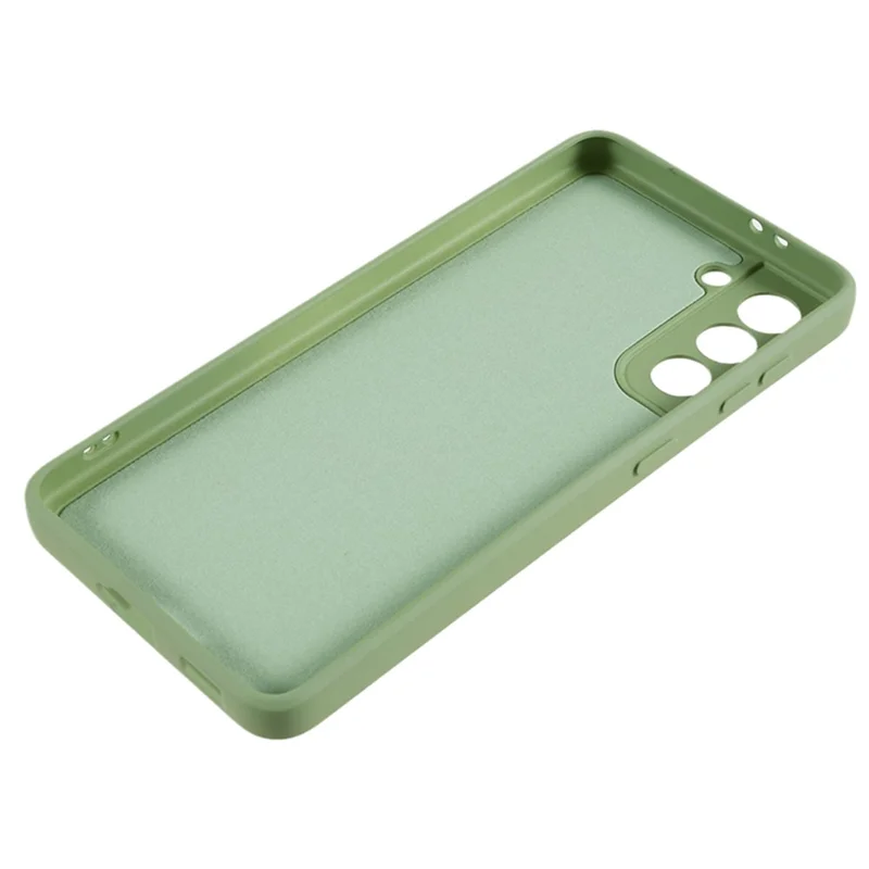 For Samsung Galaxy S21 4G / 5G Back Shell TPU Case Fiber Lining Rubberized Cell Phone Cover - Bean Green