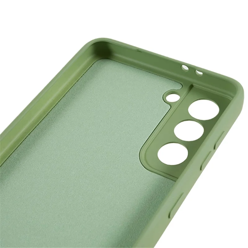 For Samsung Galaxy S21 4G / 5G Back Shell TPU Case Fiber Lining Rubberized Cell Phone Cover - Bean Green