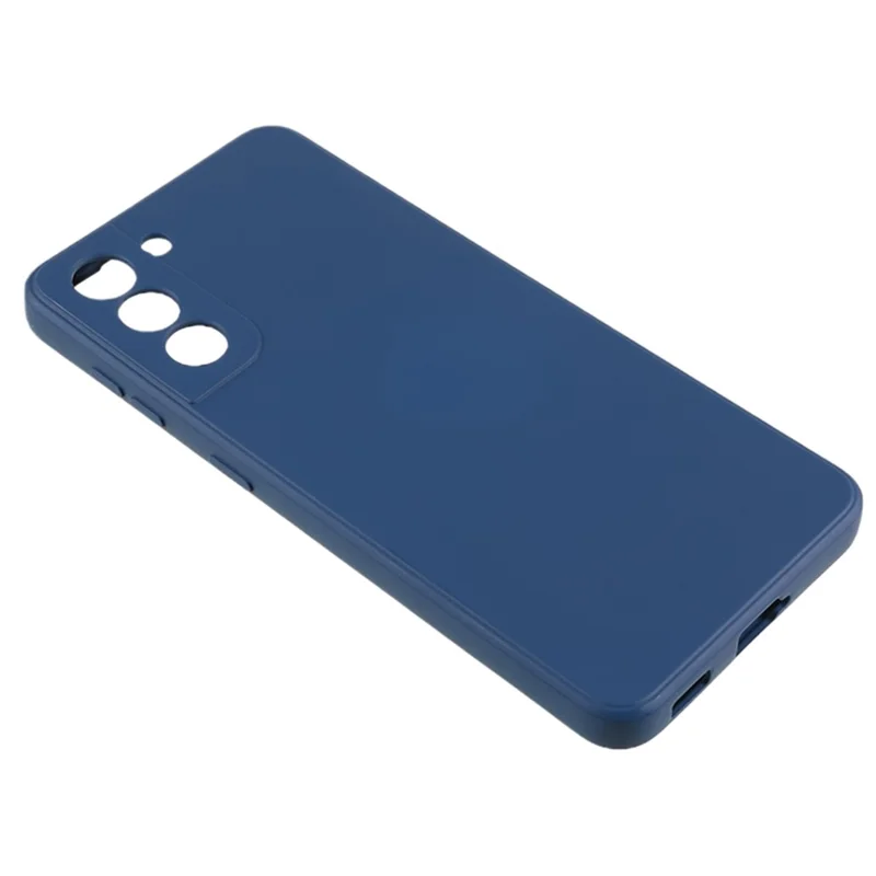 For Samsung Galaxy S21 4G / 5G Back Shell TPU Case Fiber Lining Rubberized Cell Phone Cover - Sapphire