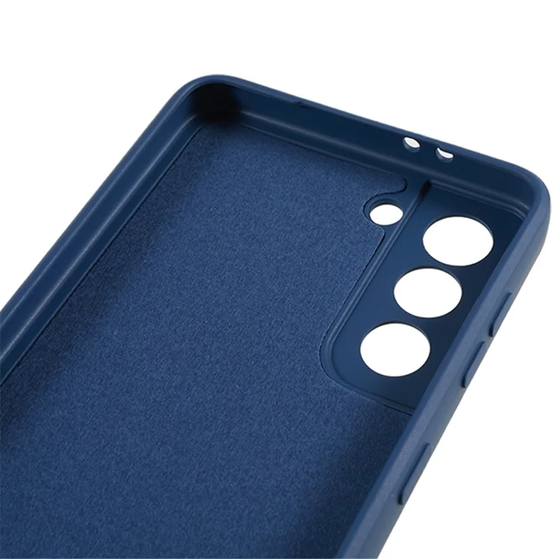 For Samsung Galaxy S21 4G / 5G Back Shell TPU Case Fiber Lining Rubberized Cell Phone Cover - Sapphire