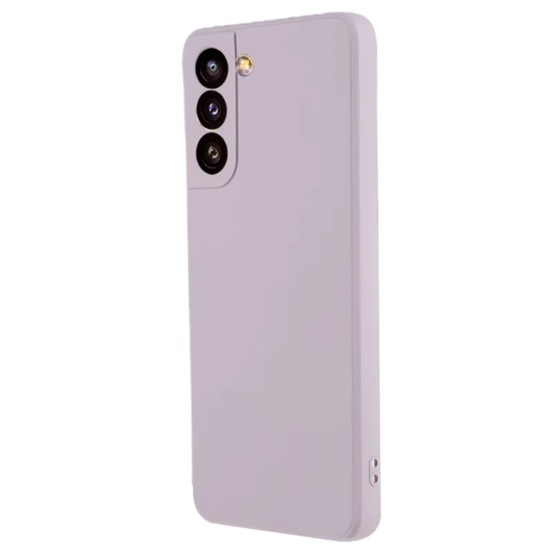 For Samsung Galaxy S21 4G / 5G Back Shell TPU Case Fiber Lining Rubberized Cell Phone Cover - Light Purple