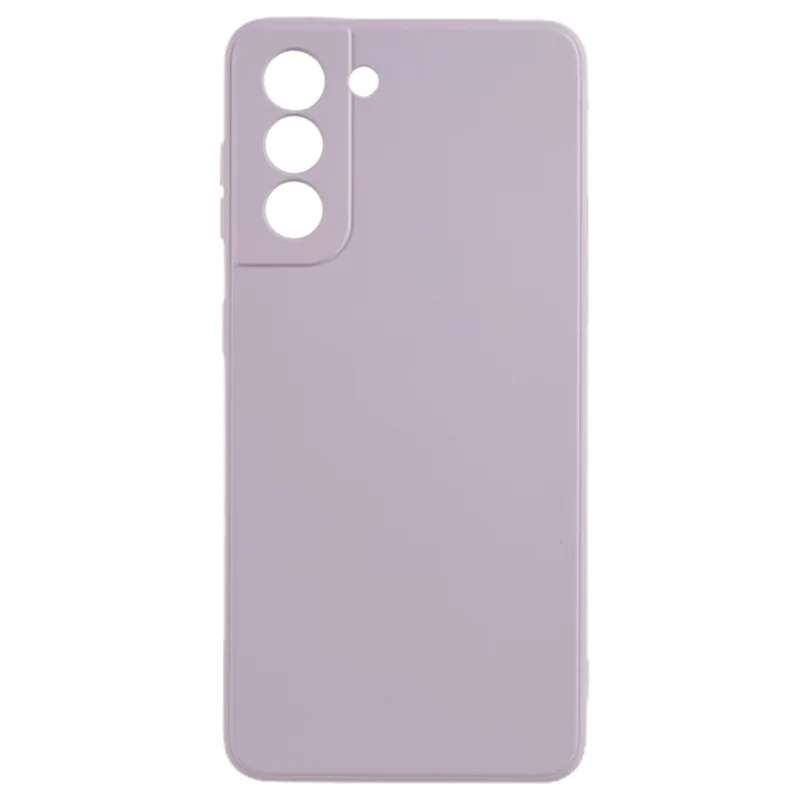 For Samsung Galaxy S21 4G / 5G Back Shell TPU Case Fiber Lining Rubberized Cell Phone Cover - Light Purple