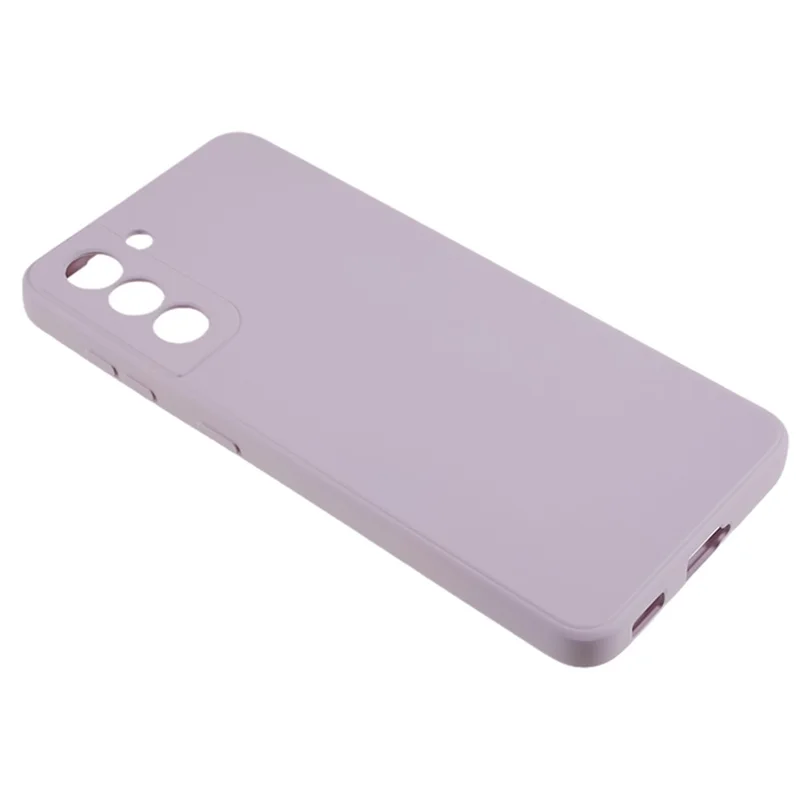 For Samsung Galaxy S21 4G / 5G Back Shell TPU Case Fiber Lining Rubberized Cell Phone Cover - Light Purple