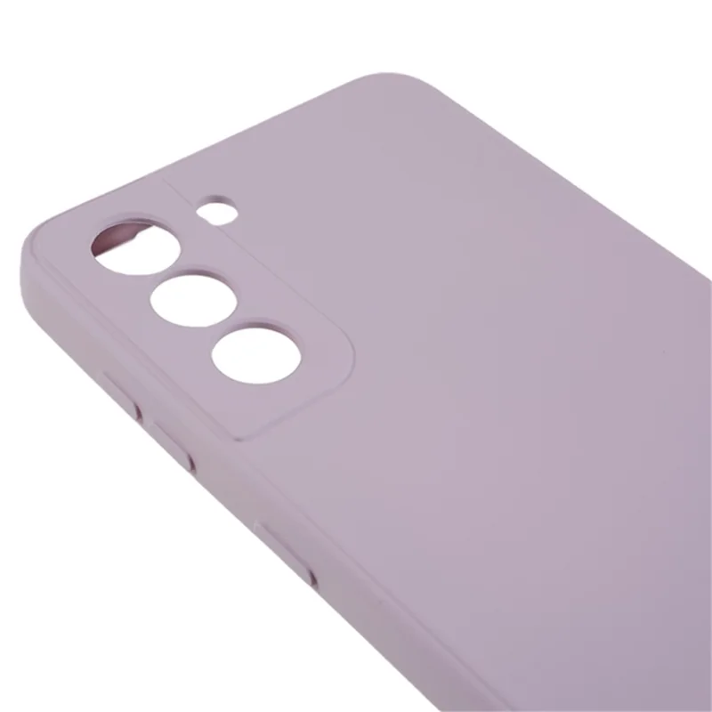 For Samsung Galaxy S21 4G / 5G Back Shell TPU Case Fiber Lining Rubberized Cell Phone Cover - Light Purple