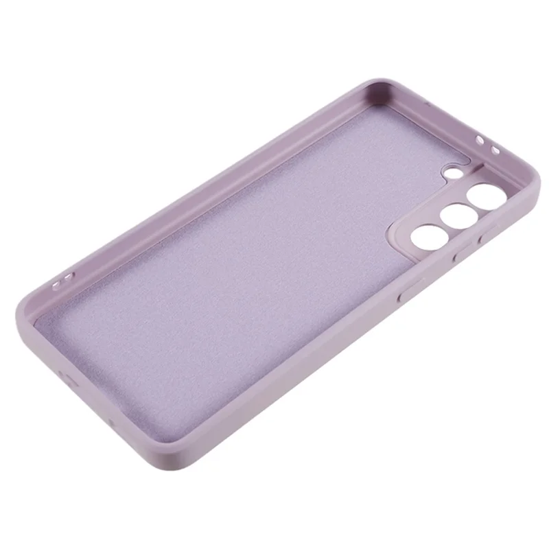 For Samsung Galaxy S21 4G / 5G Back Shell TPU Case Fiber Lining Rubberized Cell Phone Cover - Light Purple