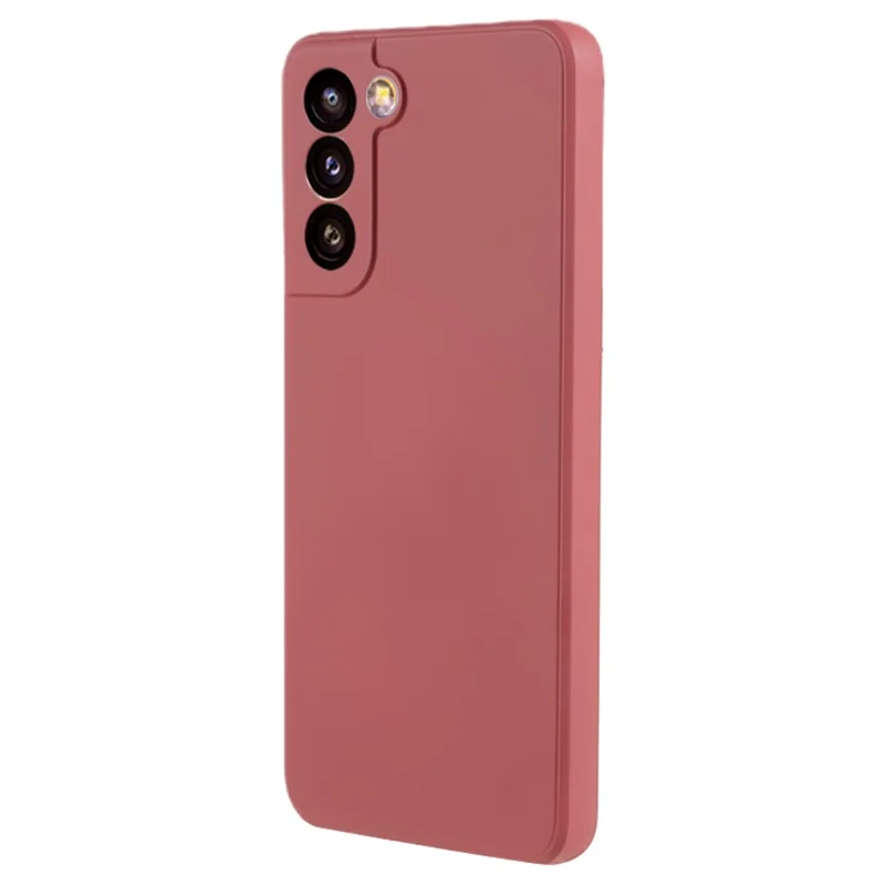 Pour Samsung Galaxy S21 4G / 5G Coque arrière en TPU Doublure en fibre Coque de téléphone cellulaire caoutchoutée - Rouge Aubépine