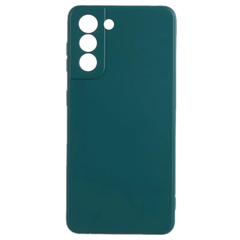 For Samsung Galaxy S21 4G / 5G Back Shell TPU Case Fiber Lining Rubberized Cell Phone Cover - Army Green