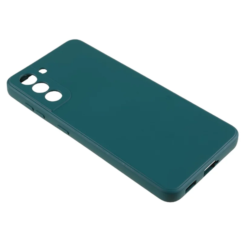 For Samsung Galaxy S21 4G / 5G Back Shell TPU Case Fiber Lining Rubberized Cell Phone Cover - Army Green