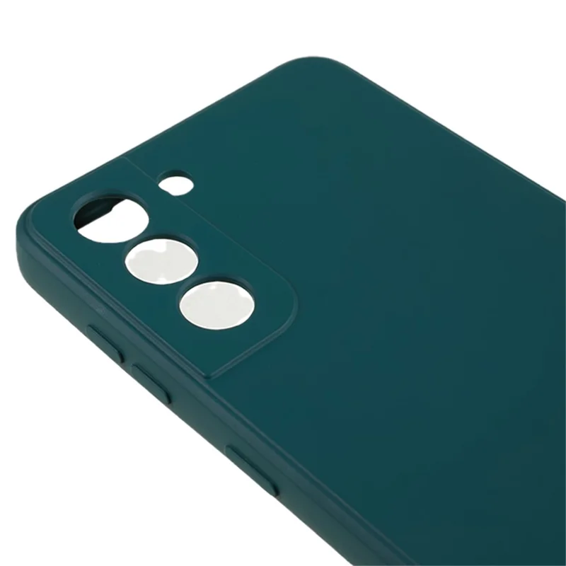 For Samsung Galaxy S21 4G / 5G Back Shell TPU Case Fiber Lining Rubberized Cell Phone Cover - Army Green