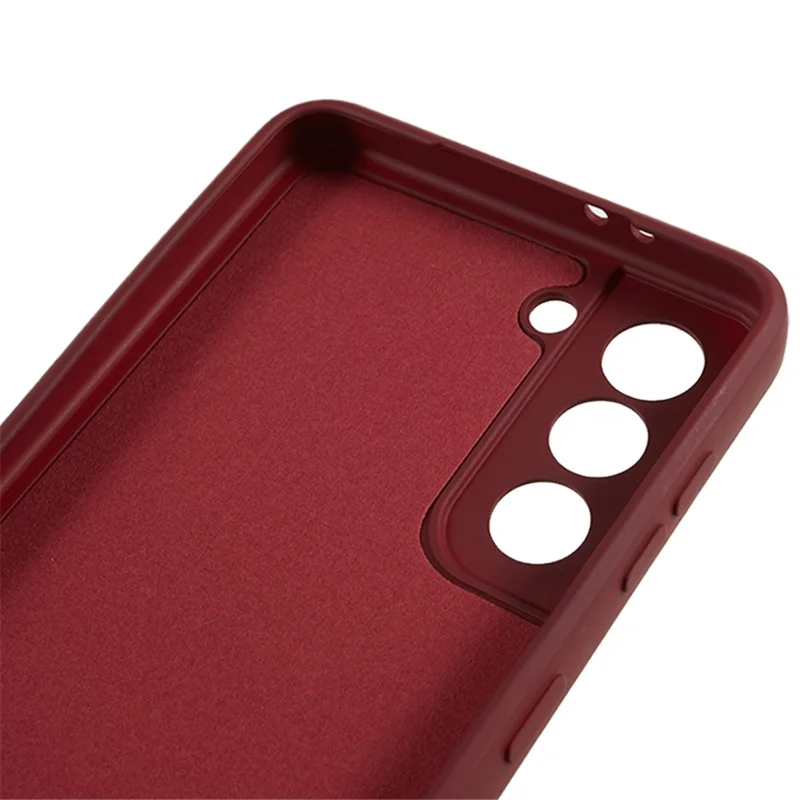 Custodia protettiva in TPU con rivestimento in fibra per Samsung Galaxy S21 4G / 5G - Colore Rosso Vino