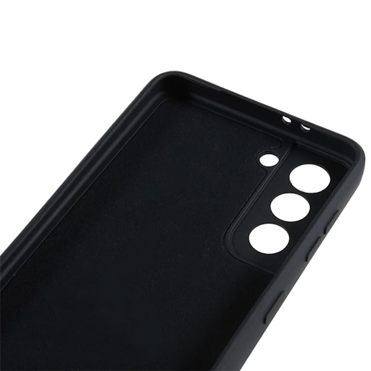 Для Samsung Galaxy S21+ 5G Fiber Lining Back Shell TPU Case Rubberized Cell Phone Cover - Чёрный