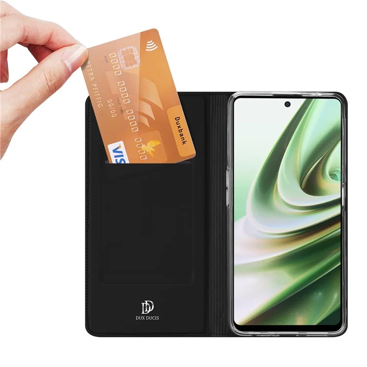 DUX DUCIS Skin Pro Series pour OnePlus Nord CE 3 Lite 5G / Nord N30 5G Étui en cuir PU avec support et porte-carte, coque antichute - Noir