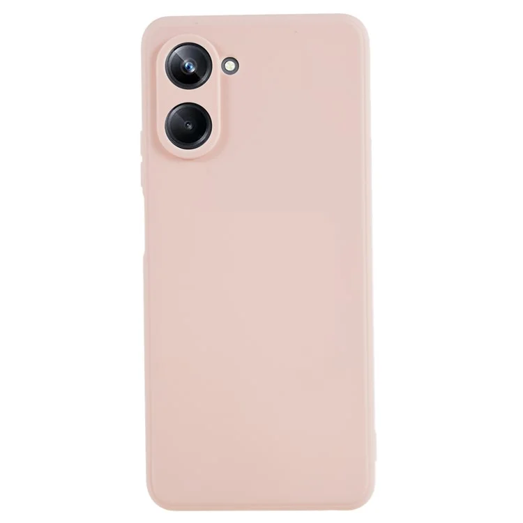 For Realme 10 4G Straight Edge Soft TPU Phone Case Lens Precise Cutout Candy Color Protective Cover - Pink