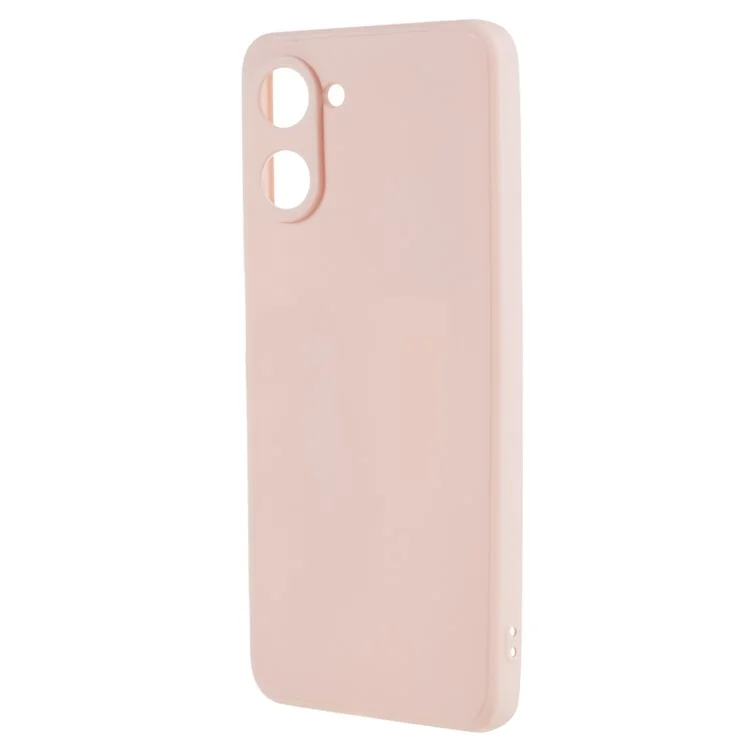 For Realme 10 4G Straight Edge Soft TPU Phone Case Lens Precise Cutout Candy Color Protective Cover - Pink