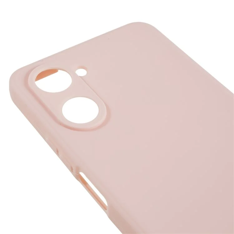 For Realme 10 4G Straight Edge Soft TPU Phone Case Lens Precise Cutout Candy Color Protective Cover - Pink