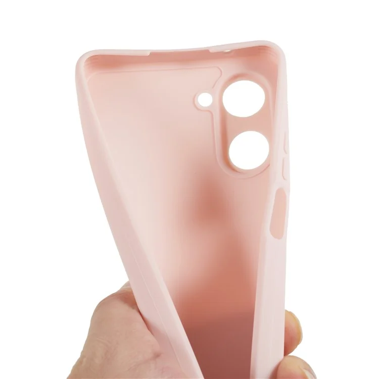 For Realme 10 4G Straight Edge Soft TPU Phone Case Lens Precise Cutout Candy Color Protective Cover - Pink