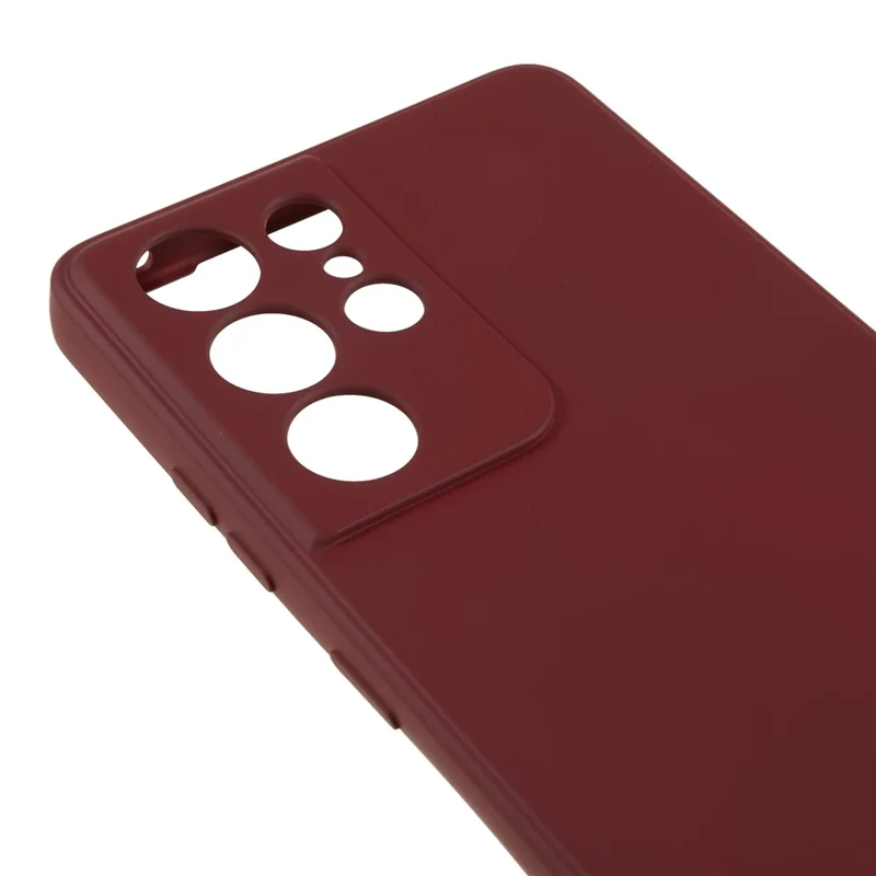 Для Samsung Galaxy S21 Ultra 5G TPU Чехол для телефона Подкладка из волокна Резиновый чехол для сотового телефона - Винно-красный