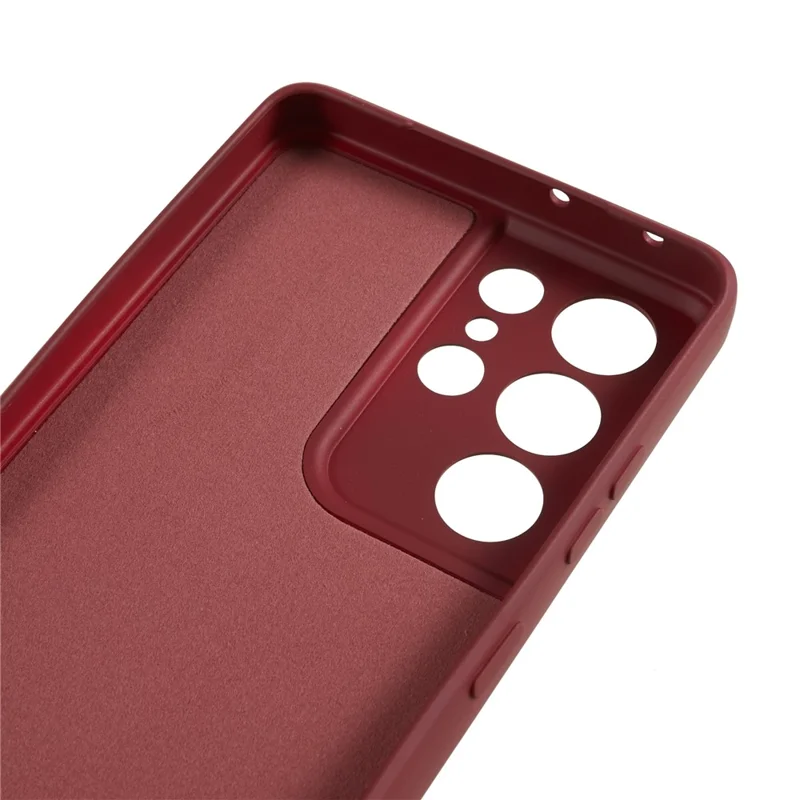 Для Samsung Galaxy S21 Ultra 5G TPU Чехол для телефона Подкладка из волокна Резиновый чехол для сотового телефона - Винно-красный