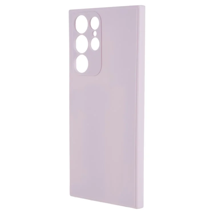 For Samsung Galaxy S22 Ultra 5G Straight Edge TPU Cover Lens Precise Cutout Candy Color Phone Case - Purple
