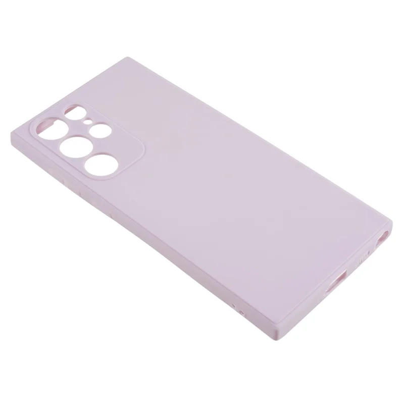 For Samsung Galaxy S22 Ultra 5G Straight Edge TPU Cover Lens Precise Cutout Candy Color Phone Case - Purple