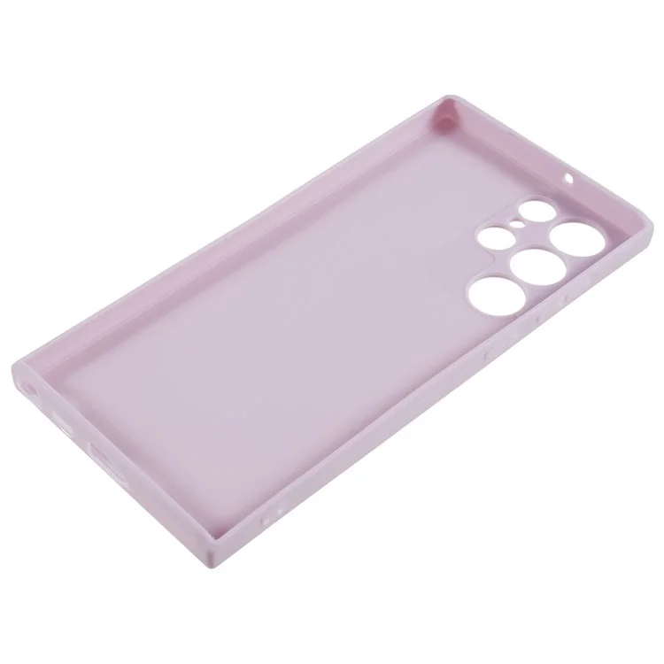 For Samsung Galaxy S22 Ultra 5G Straight Edge TPU Cover Lens Precise Cutout Candy Color Phone Case - Purple