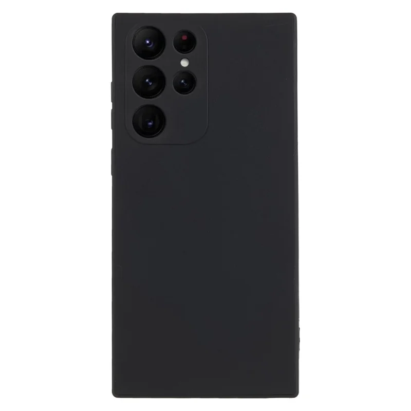 Für Samsung Galaxy S22 Ultra 5G Straight Edge TPU Cover Lens Precise Cutout Candy Color Phone Case - Schwarz