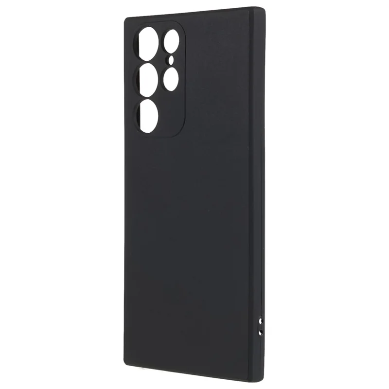 Für Samsung Galaxy S22 Ultra 5G Straight Edge TPU Cover Lens Precise Cutout Candy Color Phone Case - Schwarz
