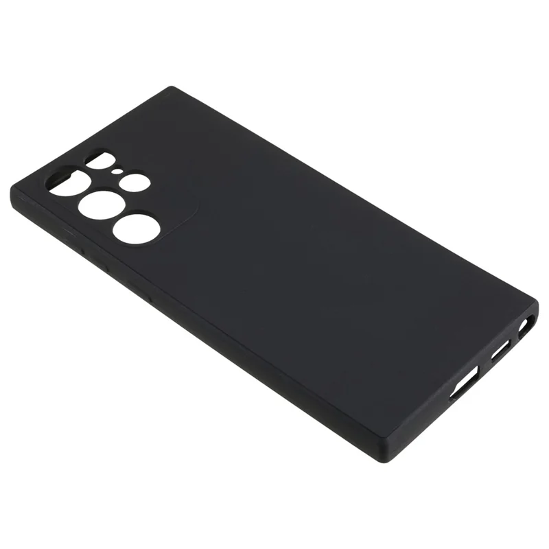 Für Samsung Galaxy S22 Ultra 5G Straight Edge TPU Cover Lens Precise Cutout Candy Color Phone Case - Schwarz