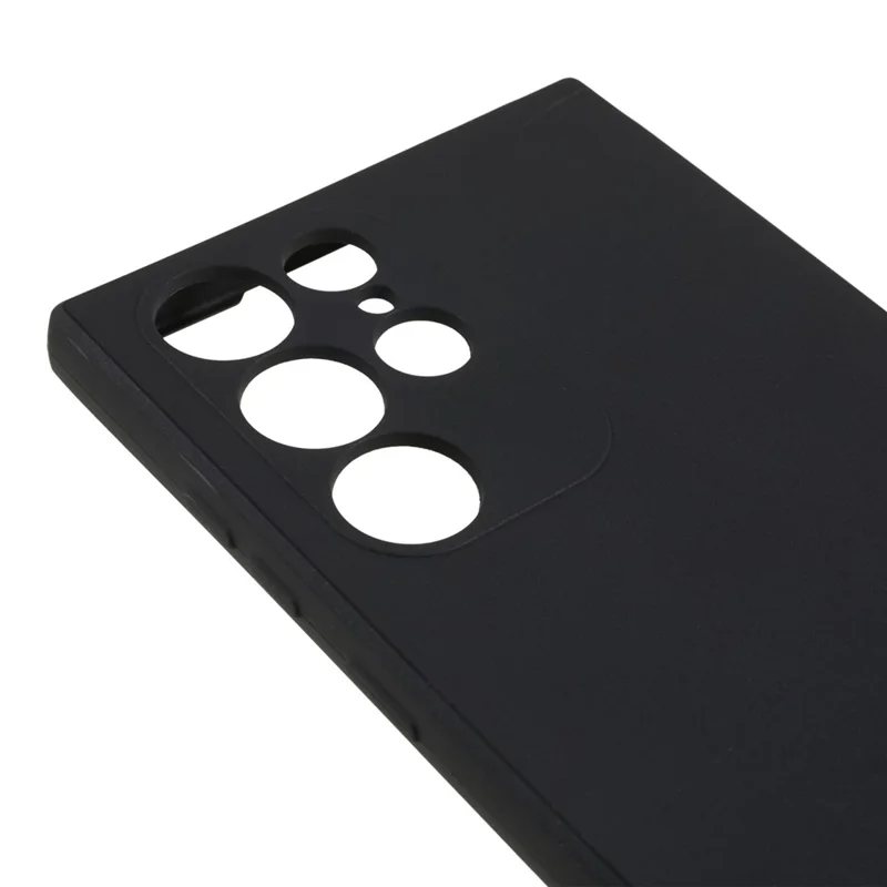 Für Samsung Galaxy S22 Ultra 5G Straight Edge TPU Cover Lens Precise Cutout Candy Color Phone Case - Schwarz