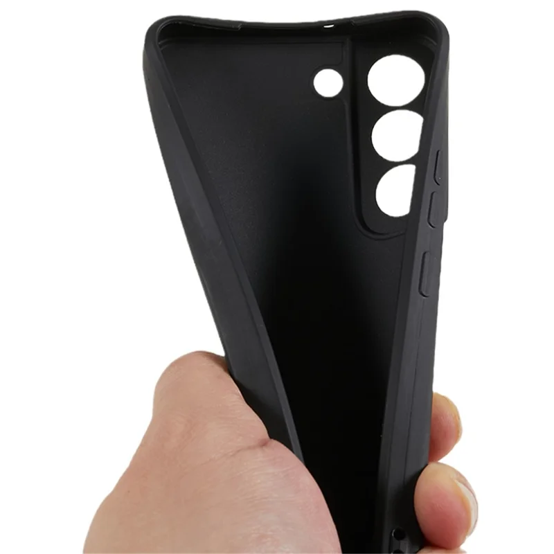 Pour Samsung Galaxy S22+ 5G Soft TPU Precise Cutout Phone Case Straight Edge Drop Protection Cover - Black