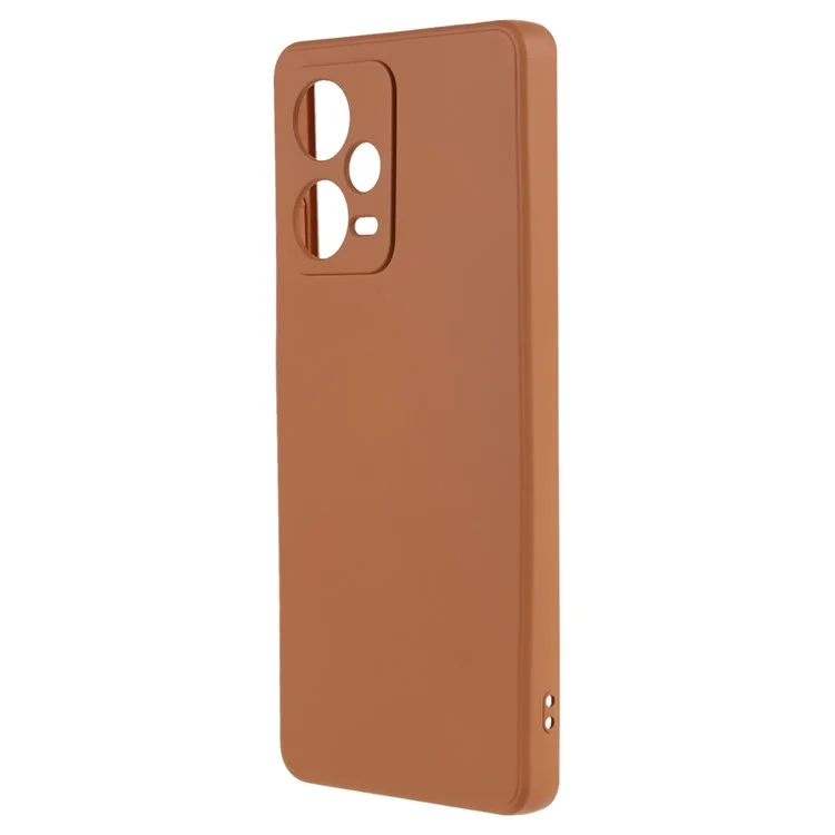 Capa de Telefone TPU para Xiaomi Redmi Note 12 Pro+ 5G Caso Fino Forro de Fibra Capa de Telefone Celular Revestida de Borracha - Caqui