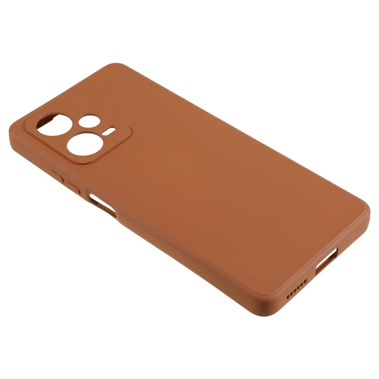 Capa de Telefone TPU para Xiaomi Redmi Note 12 Pro+ 5G Caso Fino Forro de Fibra Capa de Telefone Celular Revestida de Borracha - Caqui
