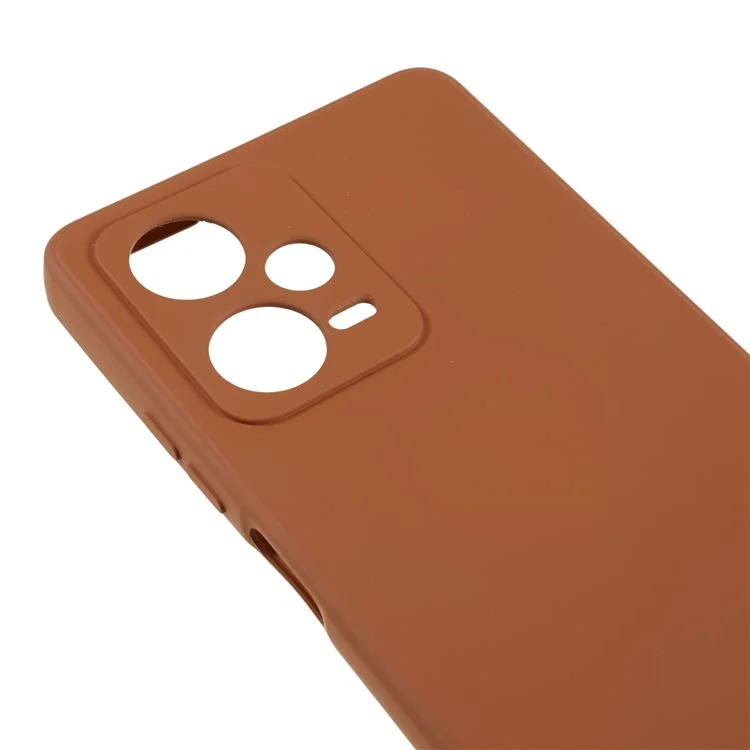 Capa de Telefone TPU para Xiaomi Redmi Note 12 Pro+ 5G Caso Fino Forro de Fibra Capa de Telefone Celular Revestida de Borracha - Caqui