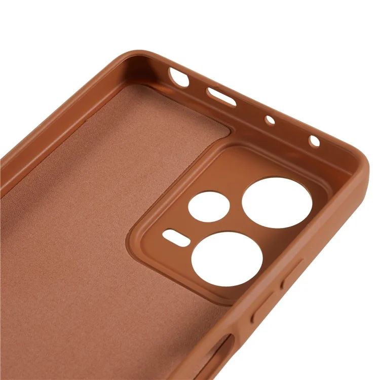 Capa de Telefone TPU para Xiaomi Redmi Note 12 Pro+ 5G Caso Fino Forro de Fibra Capa de Telefone Celular Revestida de Borracha - Caqui