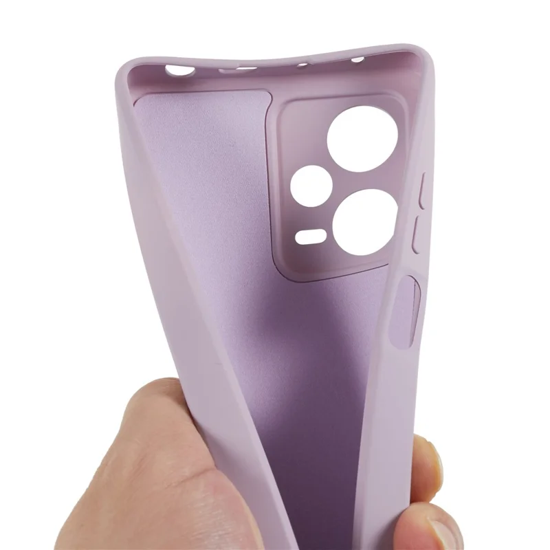 TPU-telebeskyttelse til Xiaomi Redmi Note 12 Pro+ 5G, slank beskyttelsesdæksel med fiberfor, gummiagtig mobiltelefonbeskyttelse - lyserosa