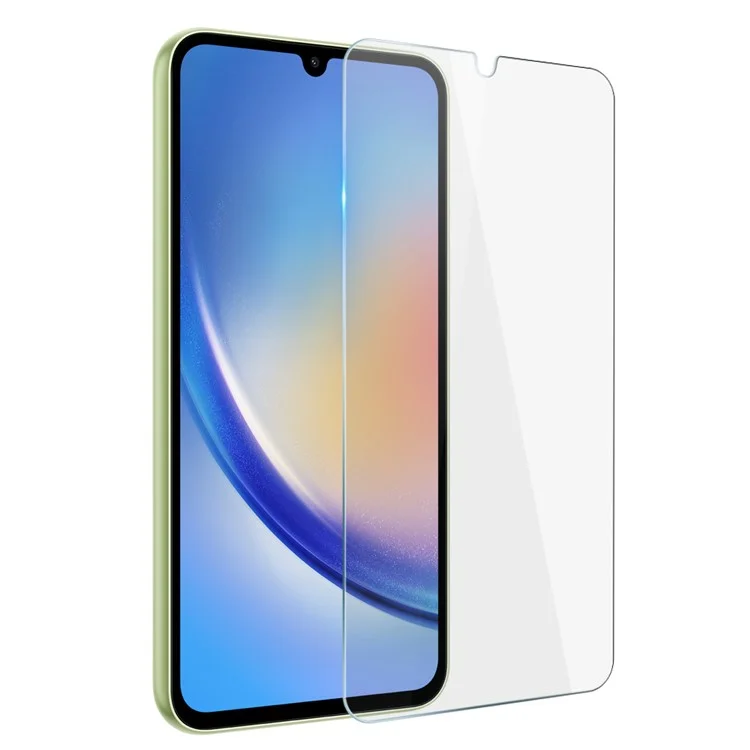 NORTHJO For Samsung Galaxy A34 5G Clear Soft TPU Phone Cover Shell with Tempered Glass Film - Transparent