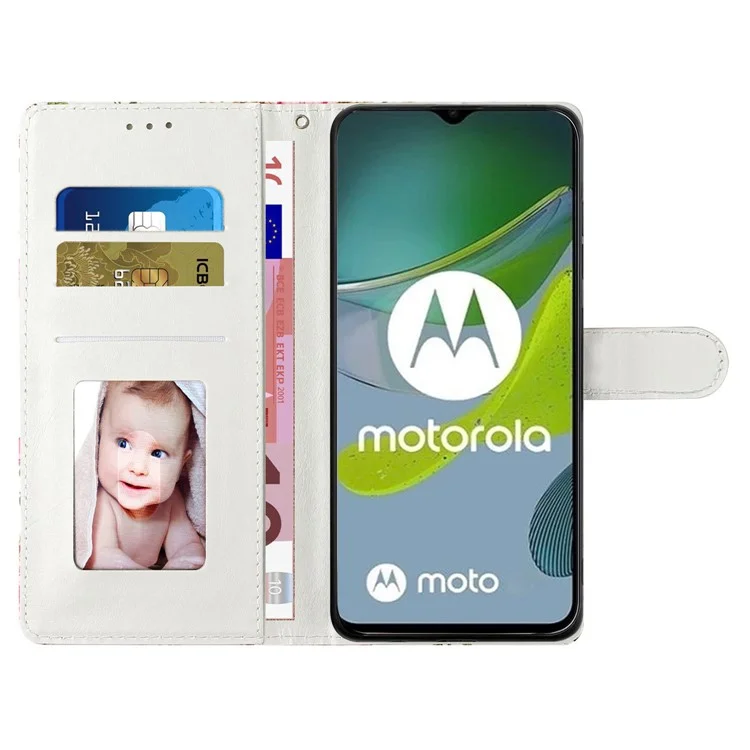 Pour Motorola Moto G13 4G / G23 4G / G53 5G Étui portefeuille en cuir PU avec impression de motif, support, protection à rabat - Deux Loups