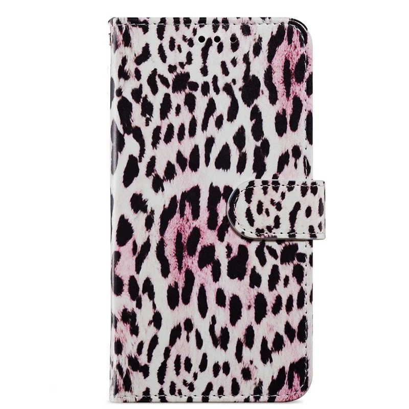 For Google Pixel 7a PU Leather Pattern Printing Phone Cover Wallet Stand Anti-Drop Protective Phone Case - Leopard