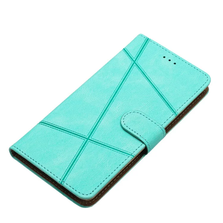 Для Motorola Moto G73 5G Imprinted Lines Crazy Horse Texture Leather Wallet Phone Cover Drop-proof Stand Case with Strap - Зеленый