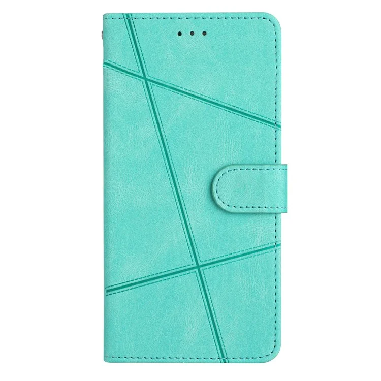 Для Motorola Moto G73 5G Imprinted Lines Crazy Horse Texture Leather Wallet Phone Cover Drop-proof Stand Case with Strap - Зеленый