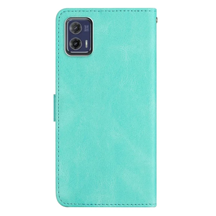 Для Motorola Moto G73 5G Imprinted Lines Crazy Horse Texture Leather Wallet Phone Cover Drop-proof Stand Case with Strap - Зеленый