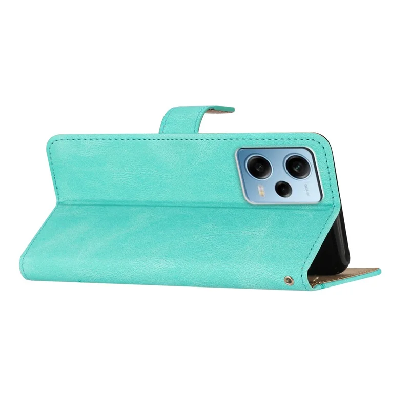 For Xiaomi Poco X5 Pro 5G / Redmi Note 12 Pro Speed 5G / Note 12 Pro 5G Crazy Horse Texture Leather Wallet Cover Imprinted Lines Folding Stand Case - Green